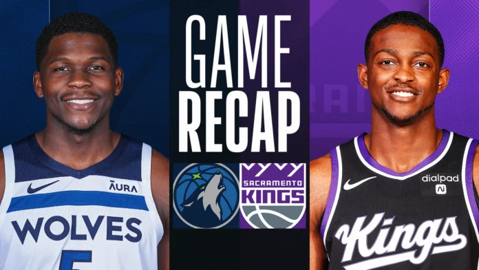 sacramento kings vs minnesota timberwolves match player stats​